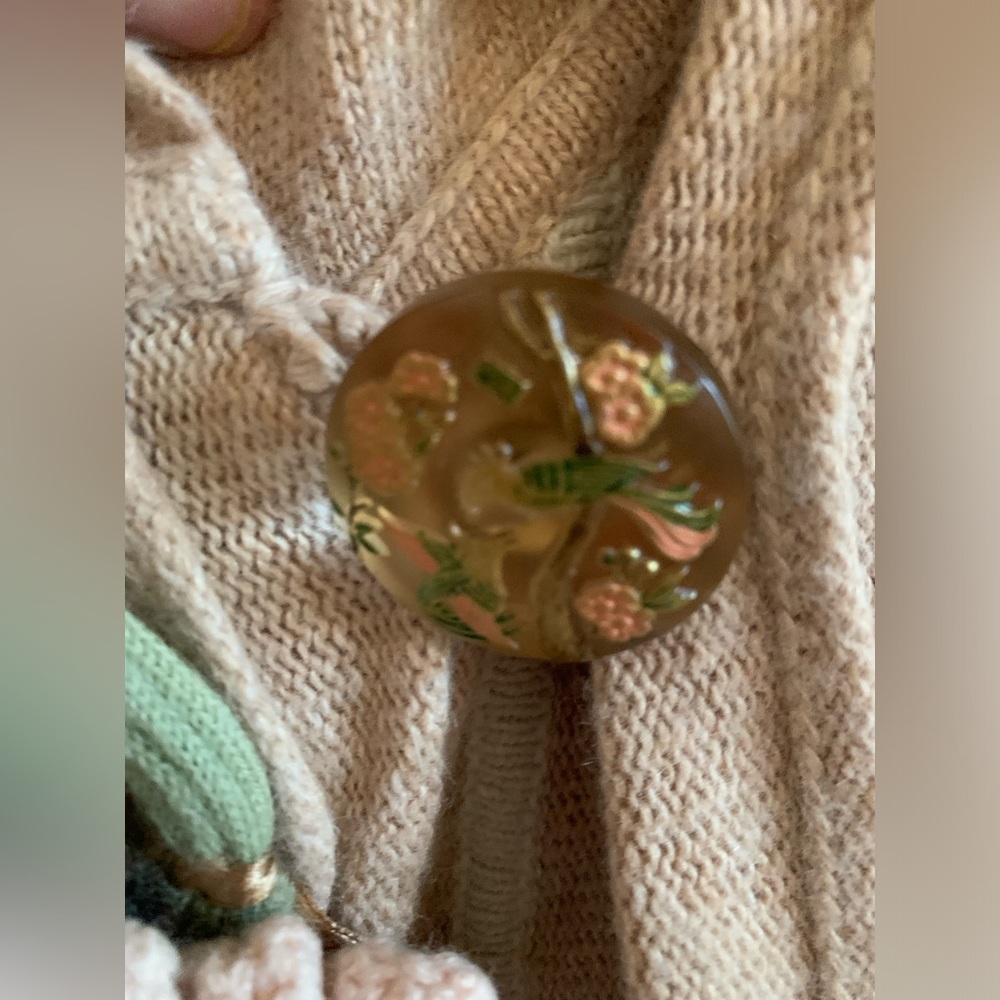 Cottagecore Sleeping on Snow cable knit sweater with 3d knitted flowers🌴 - Picture 8 of 13